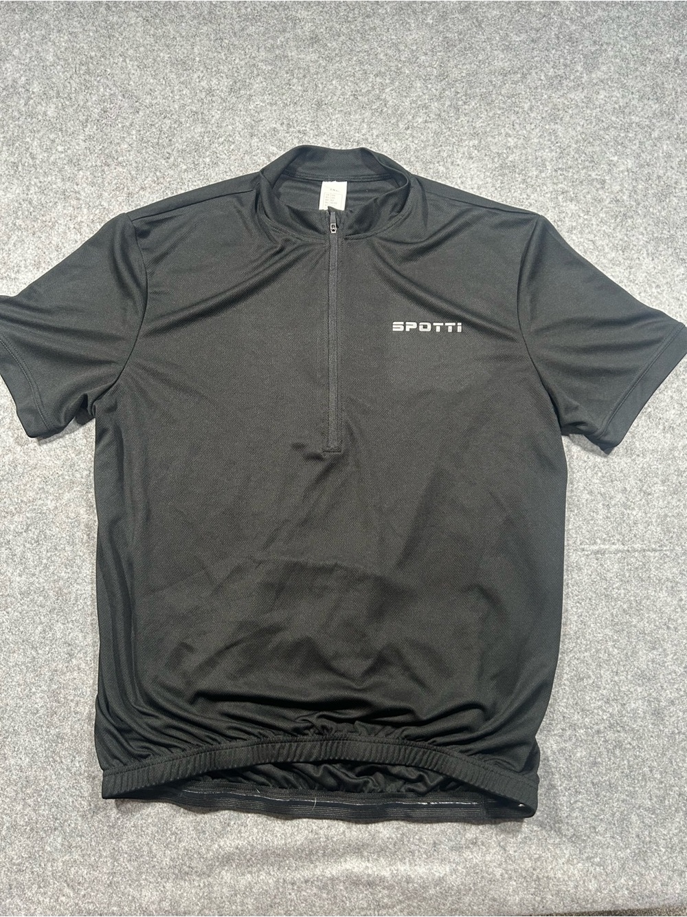 Men’s Short-Sleeve Black Cycling Shirt with Half-Zip Spotti 2X